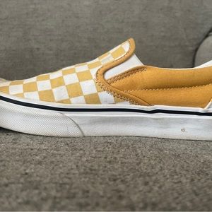 Vans yellow and white checkerboard